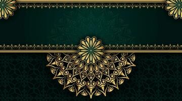 Luxury background with golden mandala ornament vector