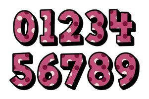 Versatile Collection of Pink Dots Numbers for Various Uses vector