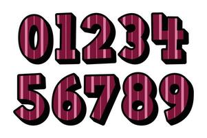 Versatile Collection of Pink Line Numbers for Various Uses vector