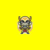 Skull with crossed swords. Vector illustration in cartoon style for stickers and t-shirts