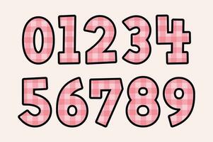 Versatile Collection of Pink Plaid Numbers for Various Uses vector