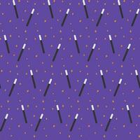 Seamless pattern of magic wand with decorative stars in trendy mystical shades. Concept for backdrop vector