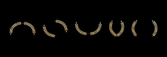 Set of laurel golden wreaths. vector