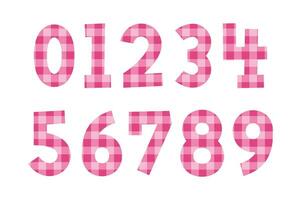 Versatile Collection of Pink Plaid Numbers for Various Uses vector