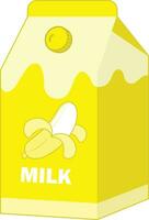 Banana milk carton box vector