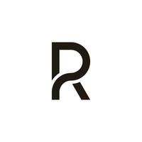 letter pr simple curve clean geometric logo vector