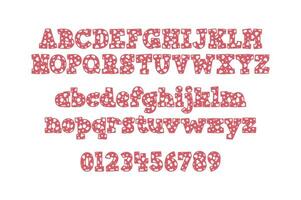 versátil colección de enamorado números y alfabeto letras para varios usos vector