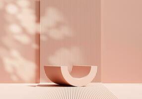 Abstract Minimal Pink Podium Platform For Product Display Showcase Presentation Advertising 3D Rend photo