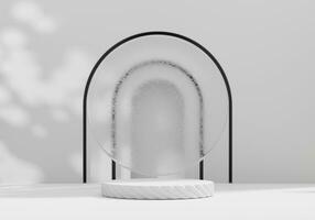 Abstract Minimal Modern White Podium Platform For Product Display Showcase 3D Rendering photo