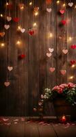 AI generated Beautiful vertical background for Valentine's Day photo