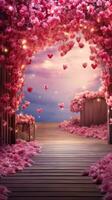 AI generated Beautiful vertical background for Valentine's Day photo