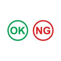 ok and ng not good label for quality control factory vector