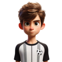 ai gerado jovem masculino futebol jogador dentro estilo do 3d png