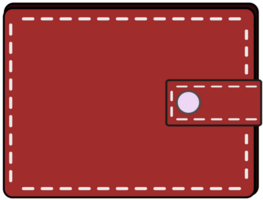 A red wallet PNG illustration.