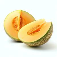 AI generated cantaloupe melon real photo photorealistic stock