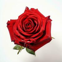 AI generated red rose real photo photorealistic stock photograph