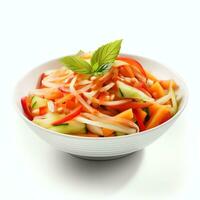 AI generated spicy papaya salad real photo photorealistic