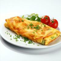 AI generated omelet real photo photorealistic stock photography