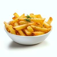 AI generated potatoes french fries real photo photorealistic