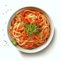 AI generated korean spicy noodles real photo photorealistic stoc