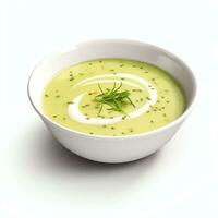 AI generated french vichyssoise soup in bowl real photo