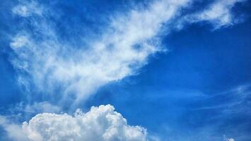 Blue sky with white clouds. Nature background. Panoramic image. photo