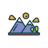 mountain icon. vector filled color icon for your website, mobile, presentation, and logo design.