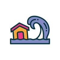 tsunami icon. vector filled color icon for your website, mobile, presentation, and logo design.