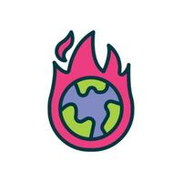 global warming icon. vector filled color icon for your website, mobile, presentation, and logo design.