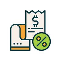 invoice discount icon. vector line icon for your website, mobile, presentation, and logo design.