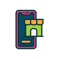 mobile commerce icon. vector line icon for your website, mobile, presentation, and logo design.