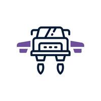 flying car icon. vector dual tone icon for your website, mobile, presentation, and logo design.