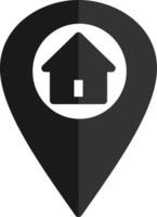 casa habla a ubicación icono con puntero o alfiler punto vector diseño