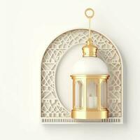 Eid mubarak and ramadan kareem greetings with islamic lantern and mosque. Eid al fitr background. Eid al fitr background of window concept by AI Generated photo