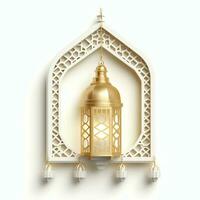 Eid mubarak and ramadan kareem greetings with islamic lantern and mosque. Eid al fitr background. Eid al fitr background of window concept by AI Generated photo