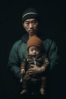 AI generated A Father and His Baby - A Heartwarming Portrait photo
