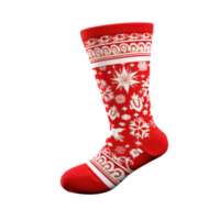 AI generated Festive Christmas Sock on Transparent Background png