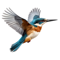 AI generated Flying kingfisher isolated on a transparent background. png