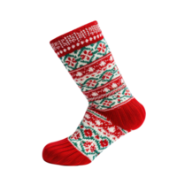 AI generated Festive Christmas Sock on Transparent Background png