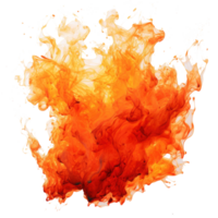 AI generated Intense Orange Fire Flames on Transparent Background png