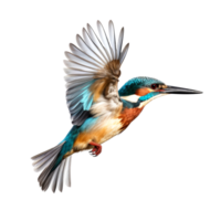 ai generiert fliegend Eisvogel isoliert auf ein transparent Hintergrund. png