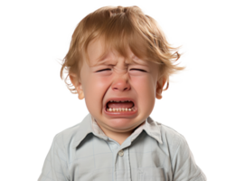 AI generated Crying Baby with Sad Face Isolated on Transparent Background png