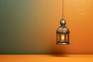 Eid mubarak and ramadan kareem greetings with islamic lantern and mosque. Eid al fitr background. Eid al fitr background of window concept by AI Generated photo