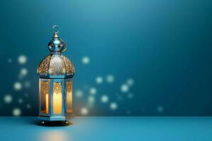 Eid mubarak and ramadan kareem greetings with islamic lantern and mosque. Eid al fitr background. Eid al fitr background of window concept by AI Generated photo