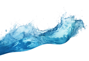 AI generated Dynamic Blue Water Wave Isolated on Transparent Background png