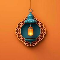 Eid mubarak and ramadan kareem greetings with islamic lantern and mosque. Eid al fitr background. Eid al fitr background of window concept by AI Generated photo