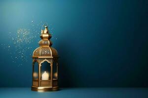 Eid mubarak and ramadan kareem greetings with islamic lantern and mosque. Eid al fitr background. Eid al fitr background of window concept by AI Generated photo