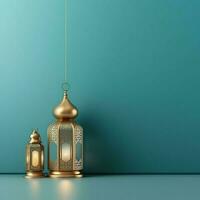 Eid mubarak and ramadan kareem greetings with islamic lantern and mosque. Eid al fitr background. Eid al fitr background of window concept by AI Generated photo