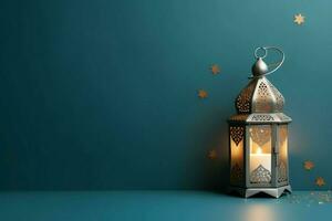Eid mubarak and ramadan kareem greetings with islamic lantern and mosque. Eid al fitr background. Eid al fitr background of window concept by AI Generated photo