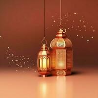 Eid mubarak and ramadan kareem greetings with islamic lantern and mosque. Eid al fitr background. Eid al fitr background of window concept by AI Generated photo